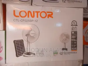12 Inches Lontor Rechargeable Solar Fan