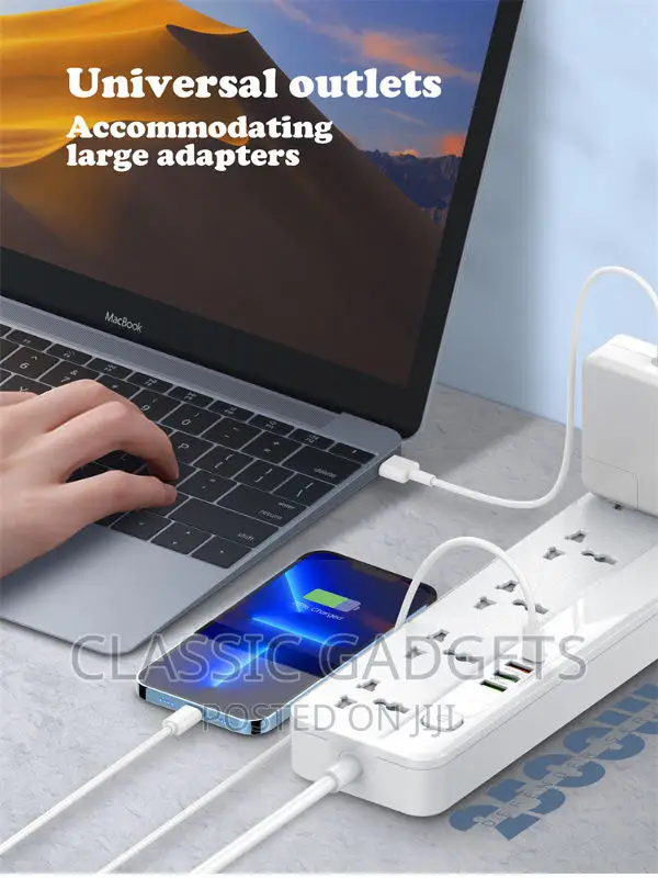 Ldnio Multi-Function 5 Power Sockets +1pd 20W+1qc 18W+2 Auto