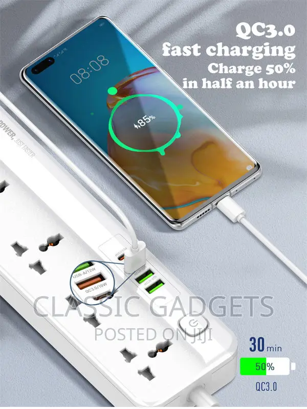 Ldnio Multi-Function 5 Power Sockets +1pd 20W+1qc 18W+2 Auto