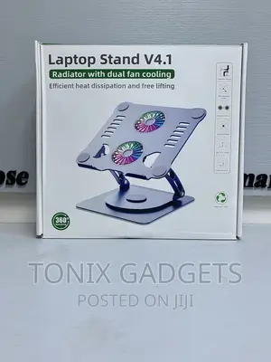 Adjustable Laptop Stand With USB Cooling Fan Heat-Vent