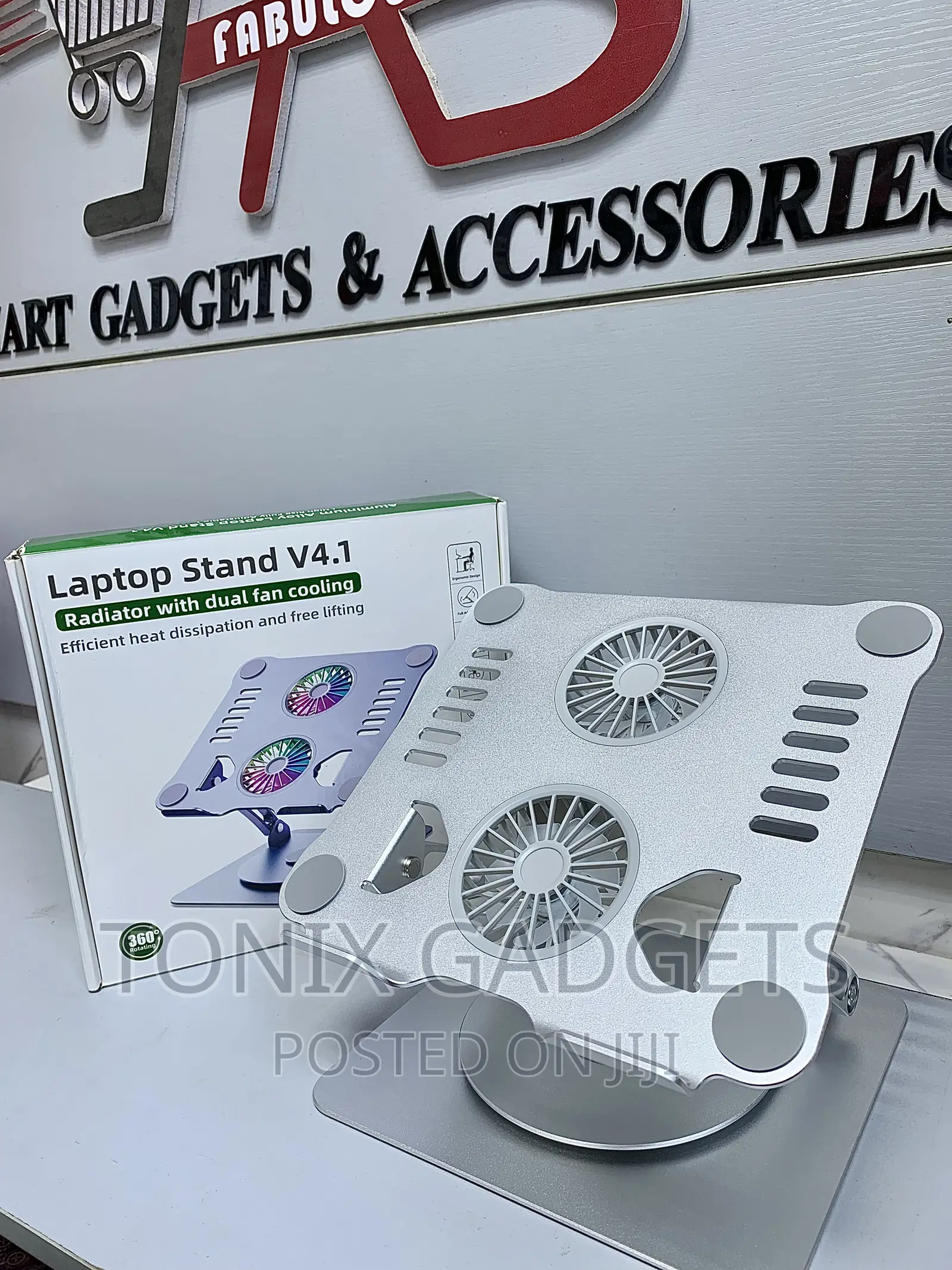 Adjustable Laptop Stand With USB Cooling Fan Heat-Vent