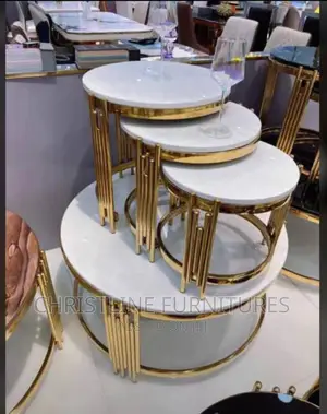 Marble Top Center Table and Side Stool