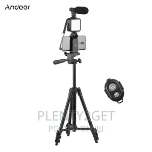 Phone Vlog Video Kit With Tripod Microphone LED Light Remote