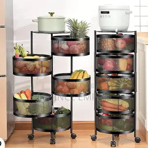 Kitchen Movable Trolleys Rotating Multi Layer Kitchen Shelf