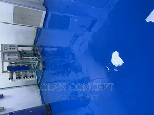 Glossy Blue Epoxy Flooring
