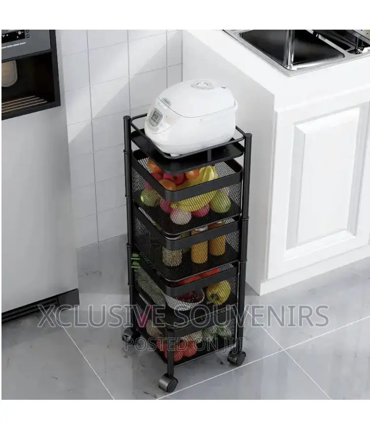 5tier Storage Basket With Wheels Pantry Vegetable Storage