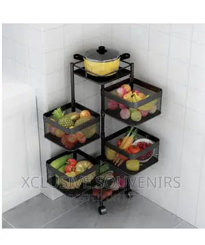 5tier Storage Basket With Wheels Pantry Vegetable Storage