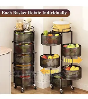 5tier Storage Basket With Wheels Pantry Vegetable Storage