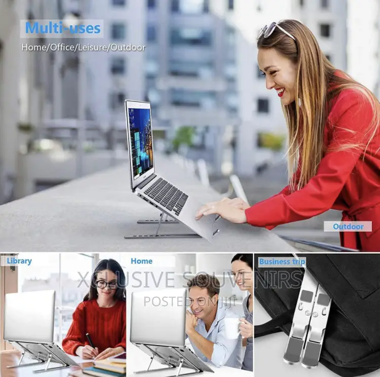 Adjustable Aluminum Foldable Laptop Stand With Pouch
