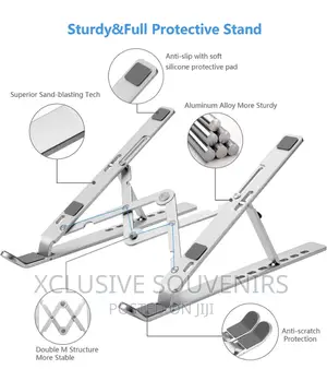 Adjustable Aluminum Foldable Laptop Stand With Pouch