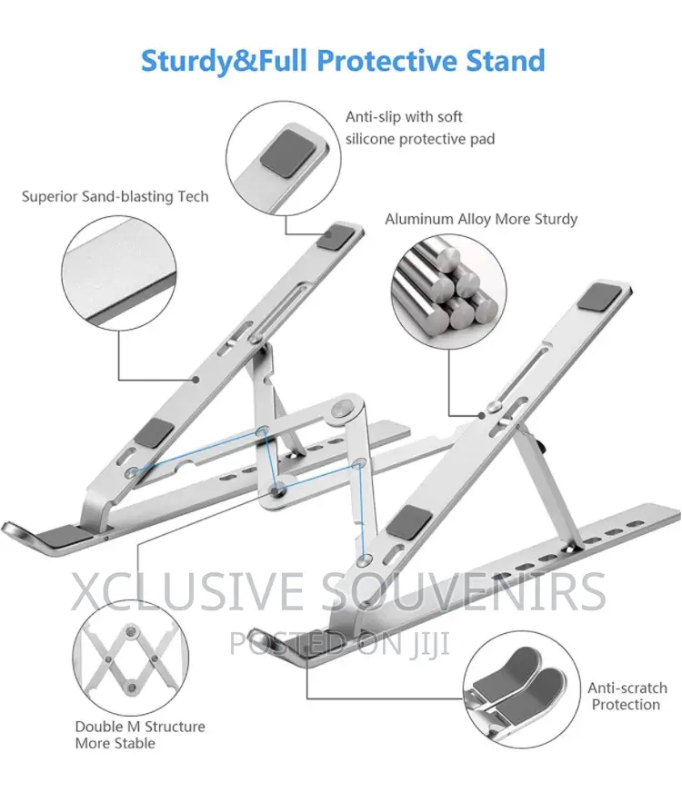 Adjustable Aluminum Foldable Laptop Stand With Pouch