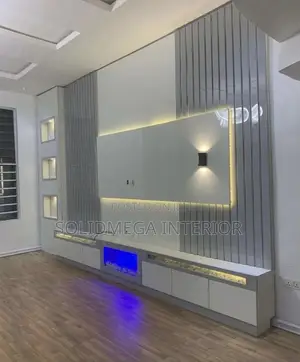 Solid Interior Full Wall Tv Stand