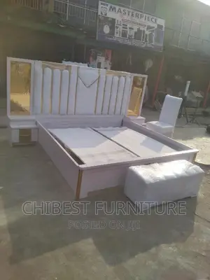 Quality 7by7 Set of Ulphostery Padded Bed Frame