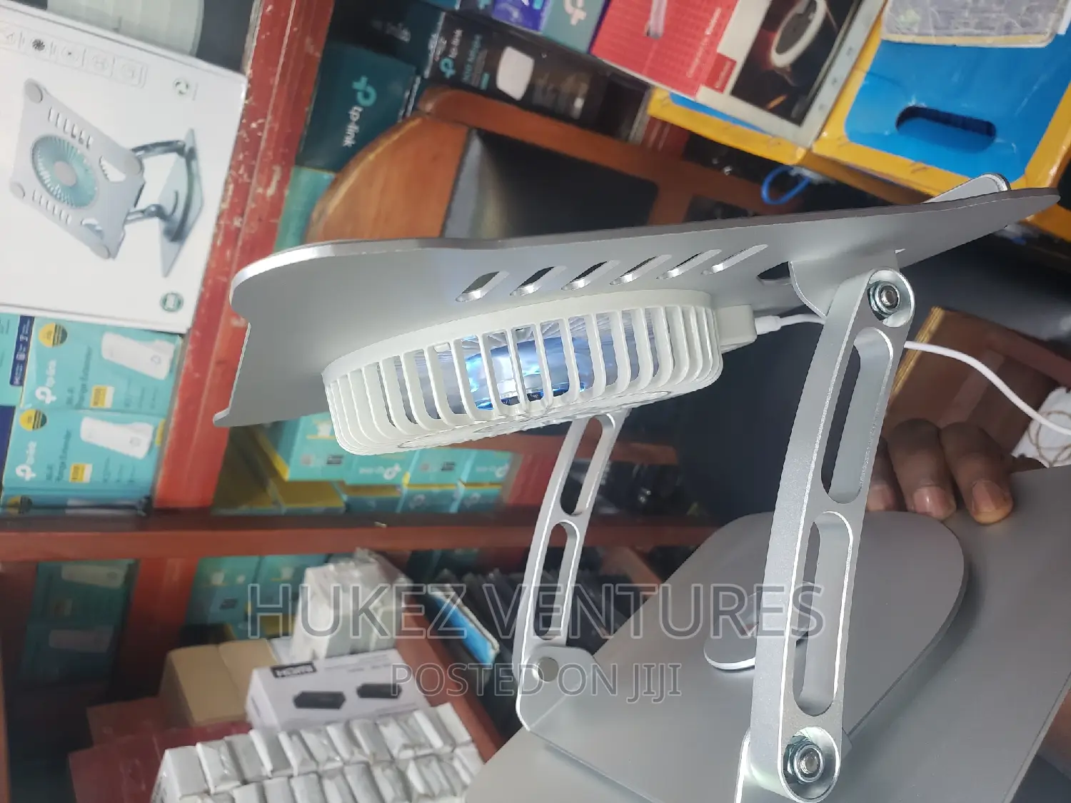 360° Rotating Aluminum Laptop Stand With Electric Fan