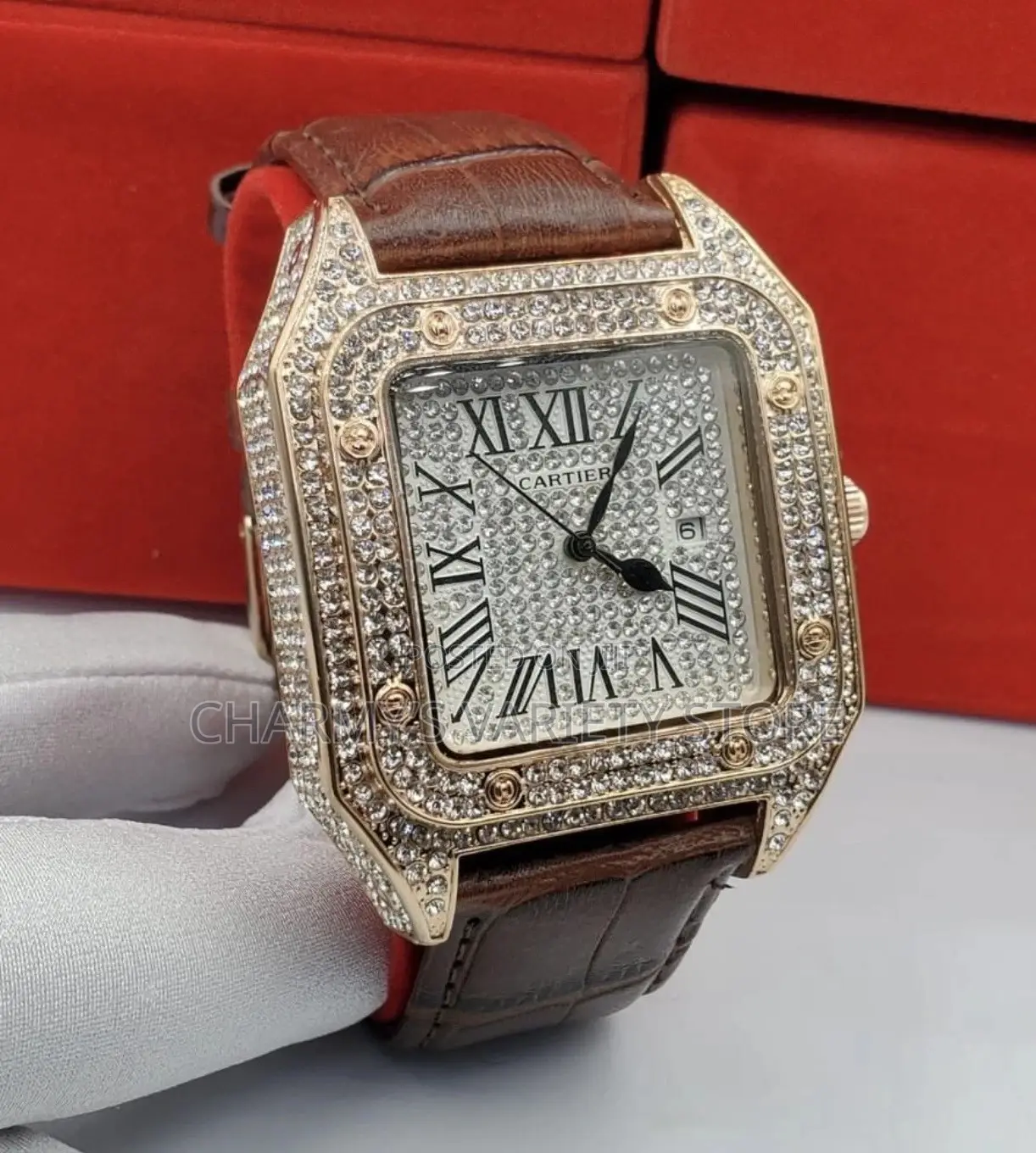 Diamond Gold Cartier Wrist Watch
