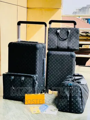 Original LOUIS VUITTON Leather Traveling Set of Bags Instore