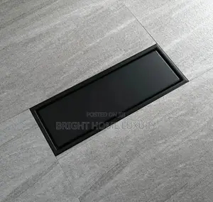 20cm Rectangle Black Tile Insert Floor Drain