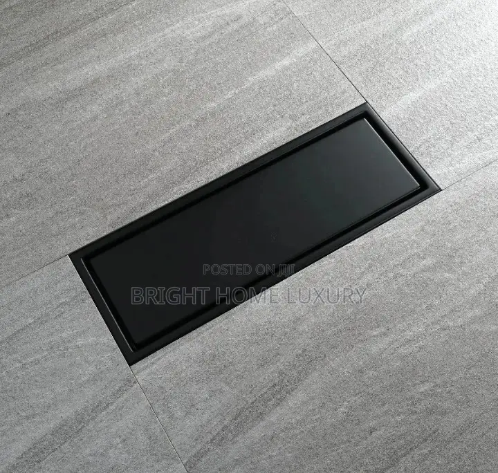 20cm Rectangle Black Tile Insert Floor Drain