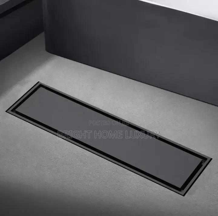 30cm Rectangle Black Tile Insert Floor Drain