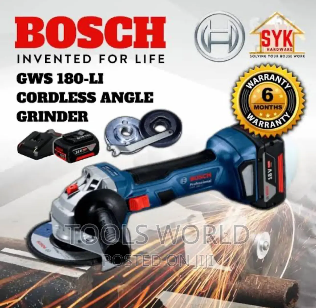 GWS 180 Professional Cordless Angle Grinder