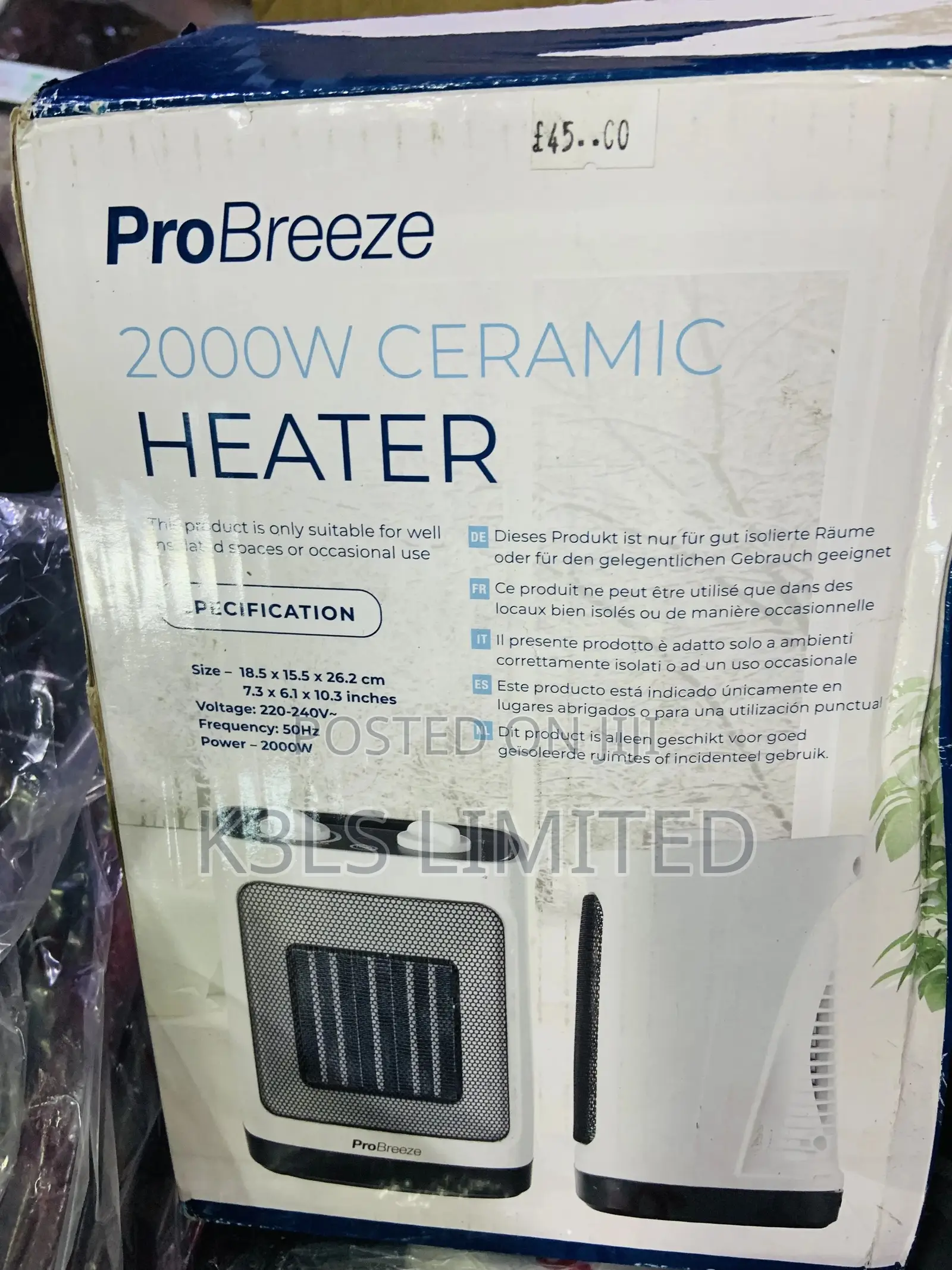 Probreeze 2000W Ceramic Heater
