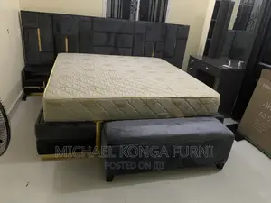 Adorable Set of 6b6 Padded Bed With Ottoman