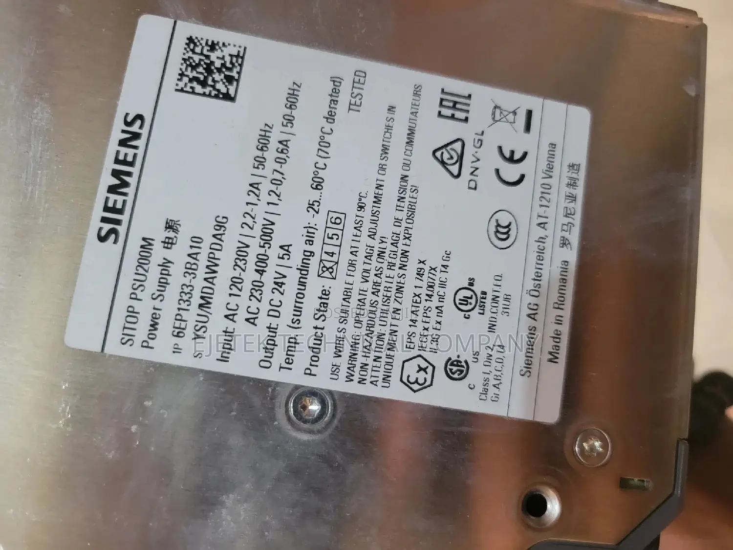Siemens Power Supply 5a/24v 1ph