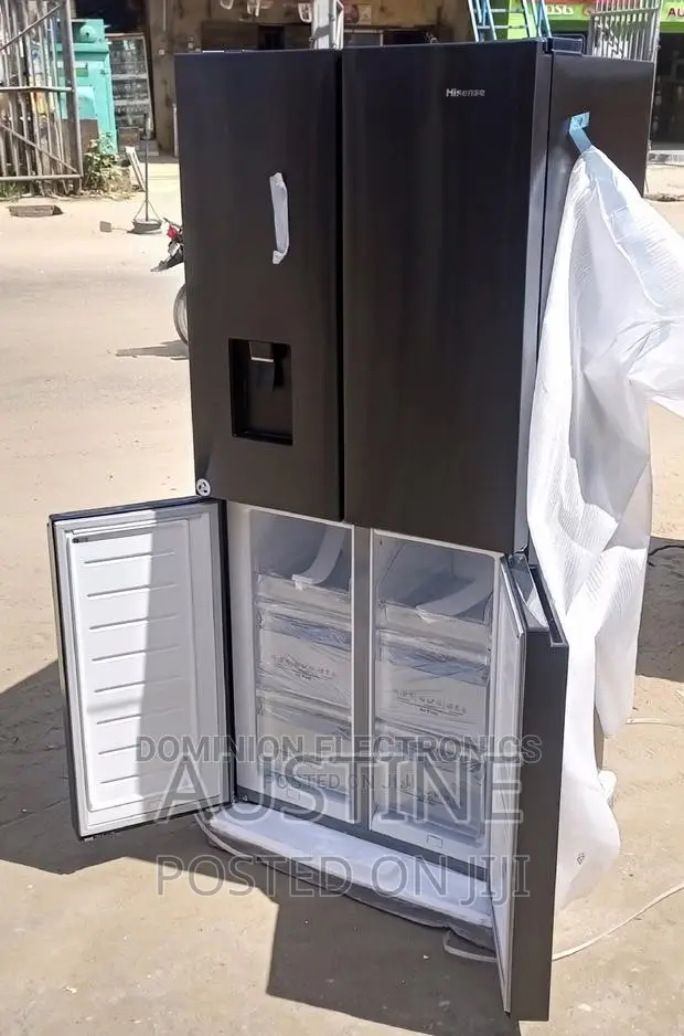 Brand New Hisense Side-Side 4doors Fridge>Black>Dispenser>