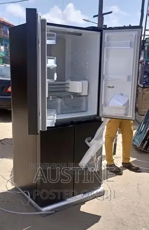 Brand New Hisense Side-Side 4doors Fridge>Black>Dispenser>
