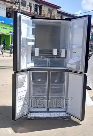 Brand New Hisense Side-Side 4doors Fridge>Black>Dispenser>