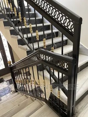 Staircase Railings (Gold Fittings)