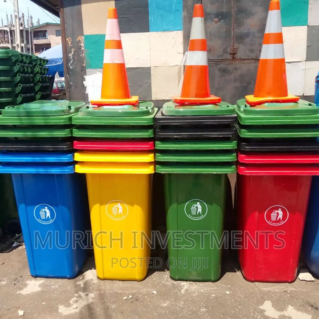 Super Quality 2 Wheel Plastic Green Garbage Dustbin, 240L