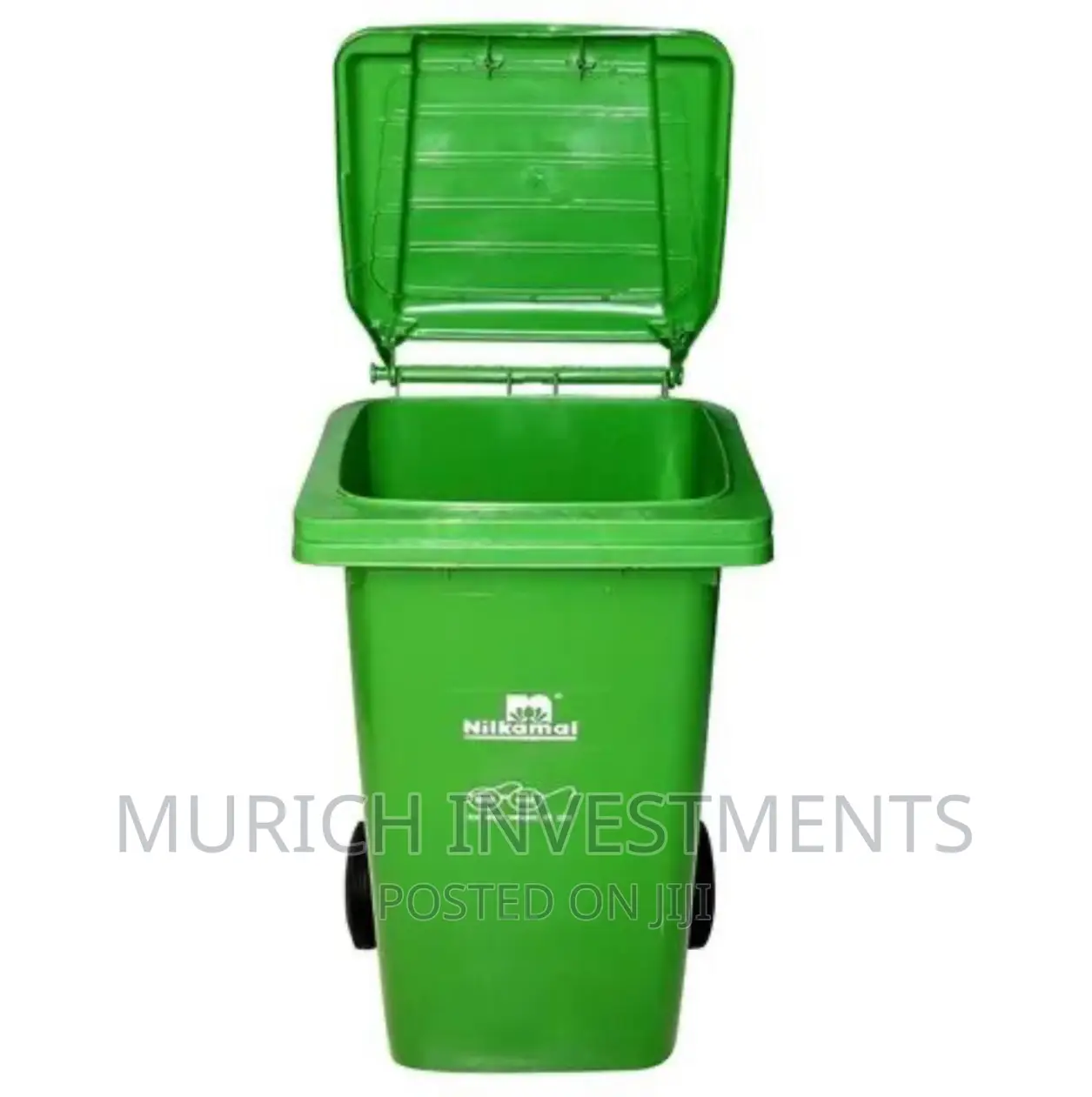 Super Quality 2 Wheel Plastic Green Garbage Dustbin, 240L