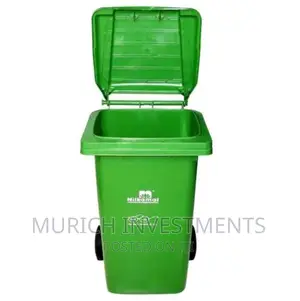 Super Quality 2 Wheel Plastic Green Garbage Dustbin, 240L