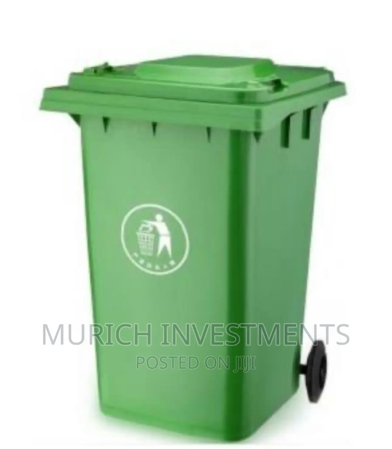 Super Quality 2 Wheel Plastic Green Garbage Dustbin, 240L