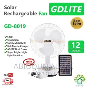 Rechargeable Fan With Solar Panel Gd-8019