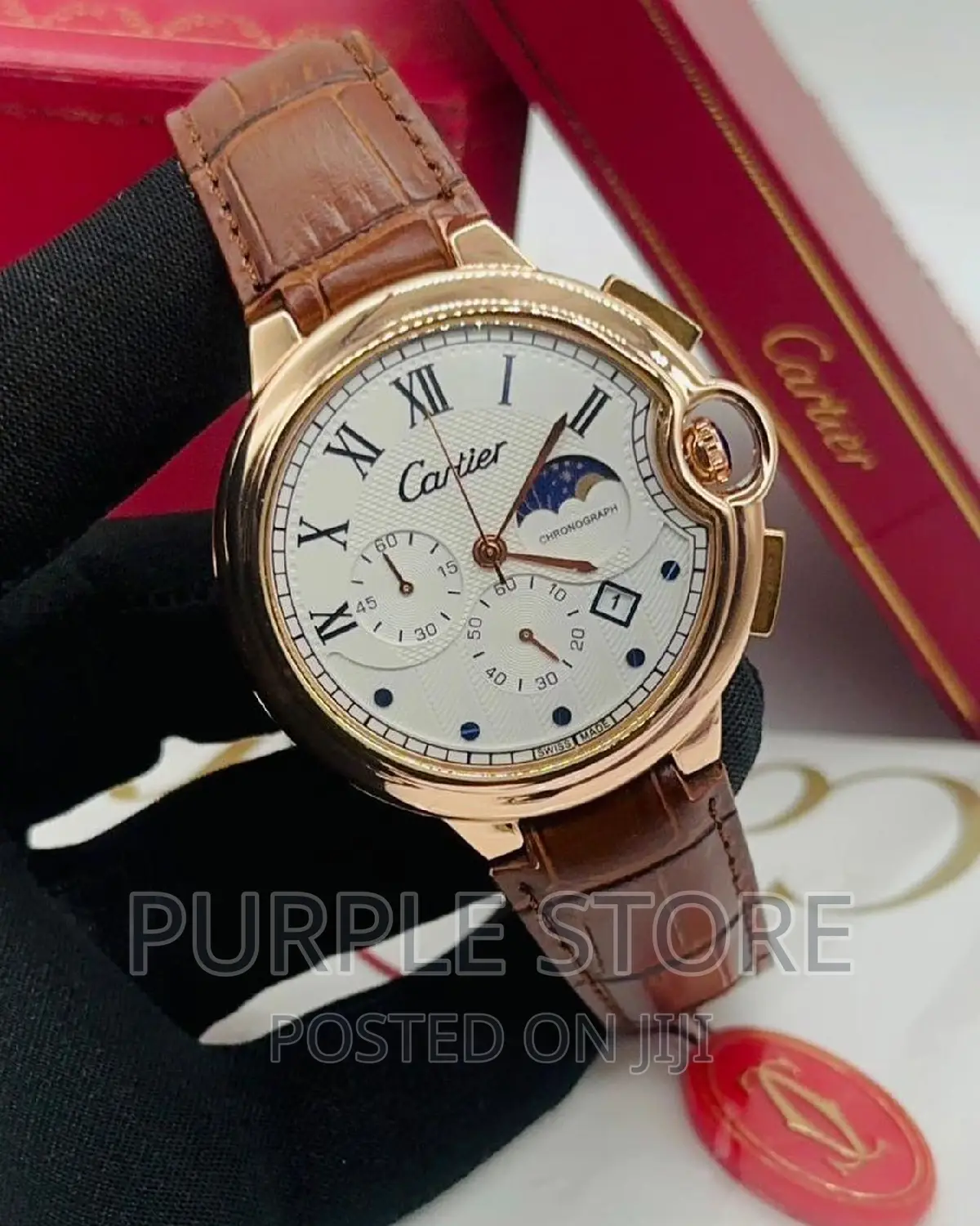 Cartier Leather Chronograph Watch
