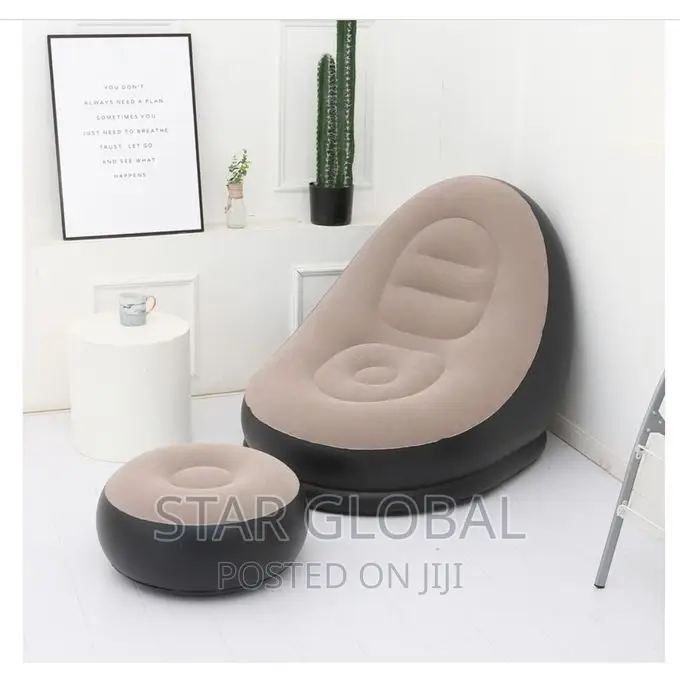 2pcs Lazy Inflatable Sofa Couch Pedal Thickened Stool