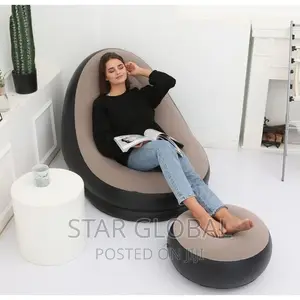 2pcs Lazy Inflatable Sofa Couch Pedal Thickened Stool