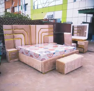 Awesome Set of Upholstery 6 by 6 Padded Wooden Bedframe Set
