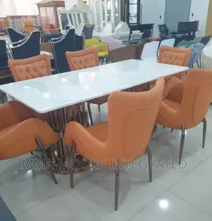 Marble Top Dinning Table Set With 6 Chairs