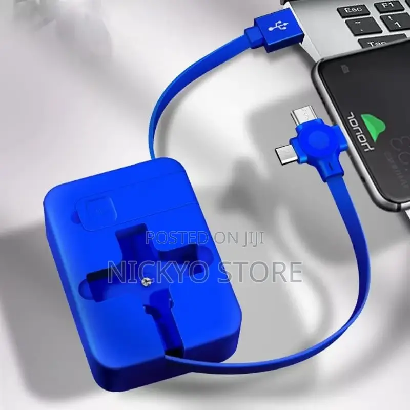 3-in-1 Retractable Charging Cable Box (Multi-Function Charger)
