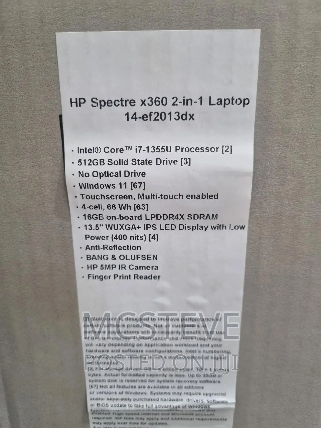 New Laptop HP Spectre 14 16GB Intel Core I7 SSD 512GB