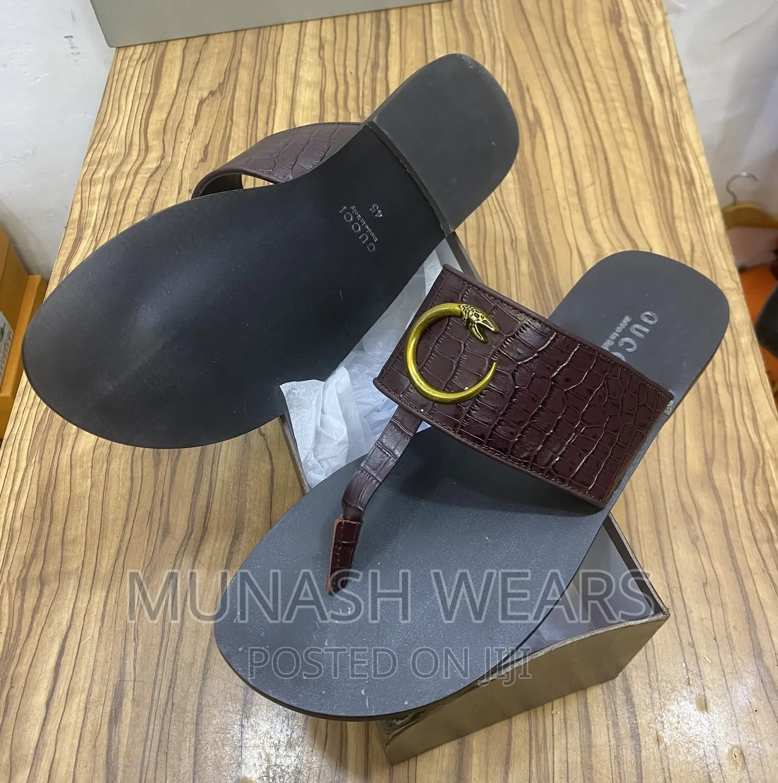 Original Gucci Leather Slipers