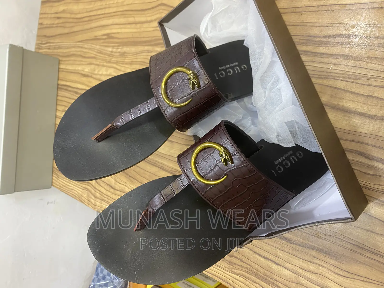 Original Gucci Leather Slipers