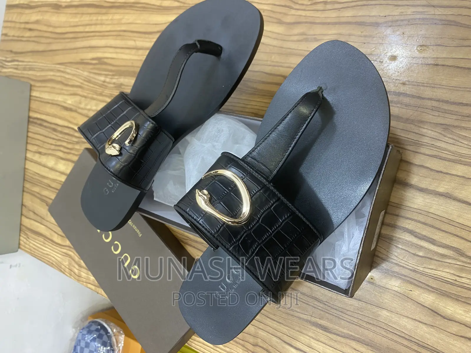 Original Gucci Leather Slipers