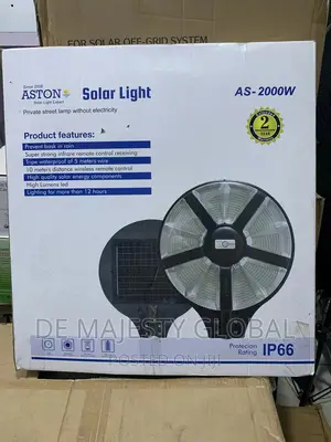 2000watt Aston Solar Solar Street Lights With 2yrs Warranty