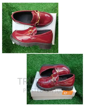 Photo - Unisex Boys Girls Wine Red Brogues Shoes