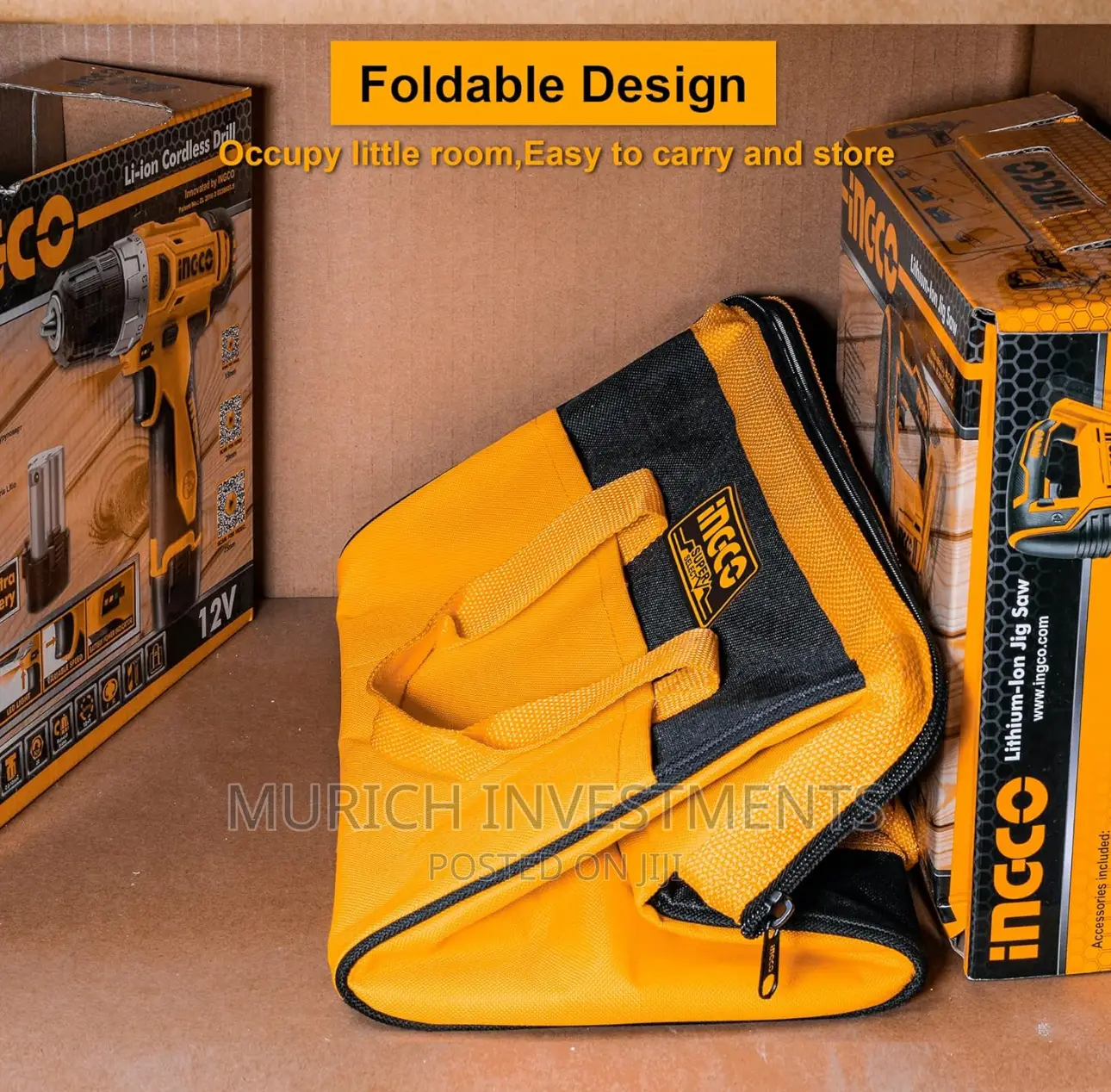 Ingco 16 Inch Tool Bag Organizer With Wide Mouth Water-proof