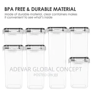 7 PCS Plastic Container Food Storage Cereal Box With Lids